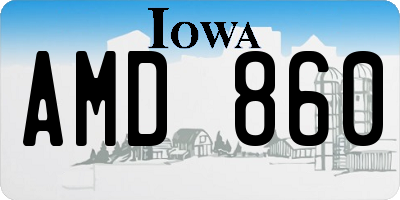 IA license plate AMD860