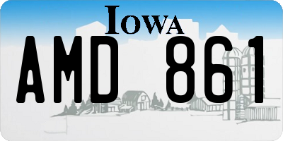 IA license plate AMD861
