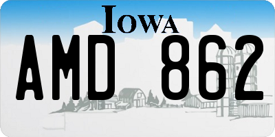 IA license plate AMD862
