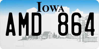 IA license plate AMD864