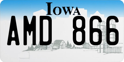 IA license plate AMD866