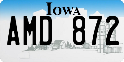 IA license plate AMD872