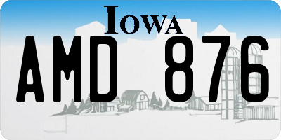 IA license plate AMD876