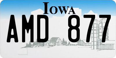 IA license plate AMD877