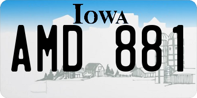 IA license plate AMD881