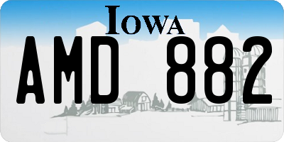 IA license plate AMD882