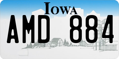 IA license plate AMD884