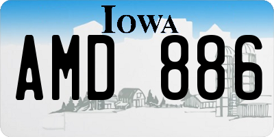 IA license plate AMD886