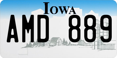 IA license plate AMD889
