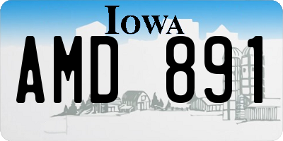 IA license plate AMD891