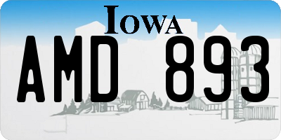 IA license plate AMD893