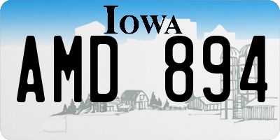 IA license plate AMD894