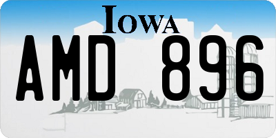 IA license plate AMD896