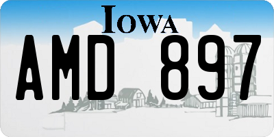IA license plate AMD897