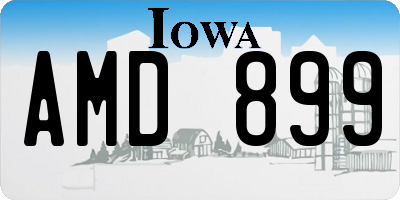 IA license plate AMD899