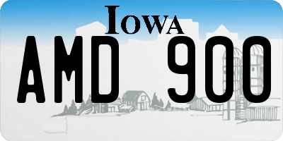 IA license plate AMD900