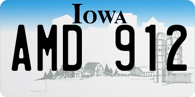 IA license plate AMD912