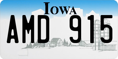 IA license plate AMD915