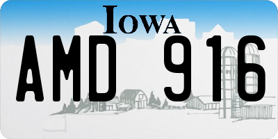 IA license plate AMD916