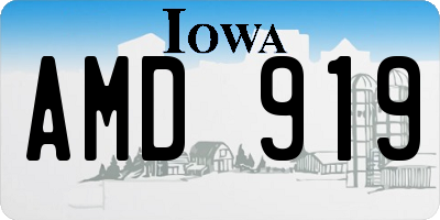 IA license plate AMD919