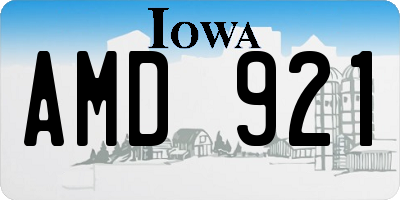 IA license plate AMD921