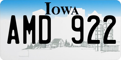 IA license plate AMD922