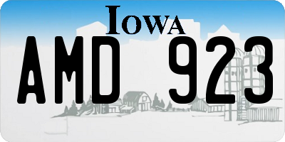 IA license plate AMD923