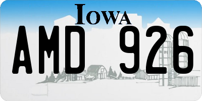 IA license plate AMD926