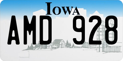 IA license plate AMD928