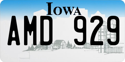 IA license plate AMD929
