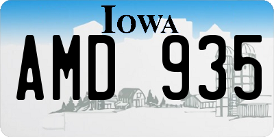 IA license plate AMD935