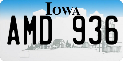 IA license plate AMD936