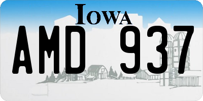 IA license plate AMD937