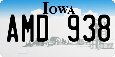 IA license plate AMD938