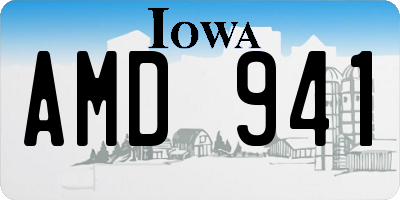 IA license plate AMD941