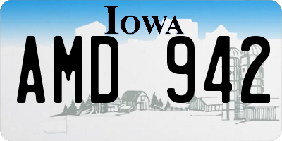 IA license plate AMD942