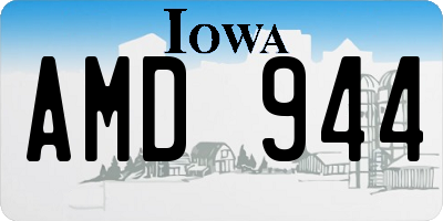 IA license plate AMD944