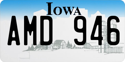 IA license plate AMD946