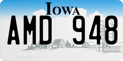 IA license plate AMD948