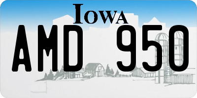 IA license plate AMD950