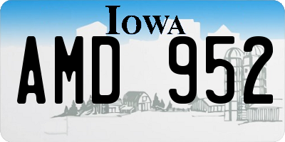 IA license plate AMD952
