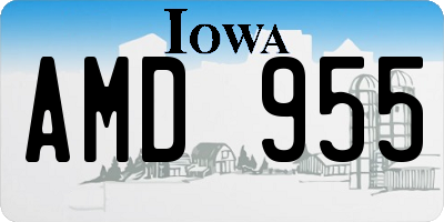 IA license plate AMD955