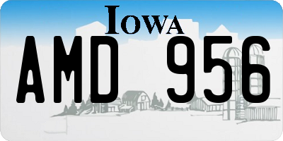 IA license plate AMD956