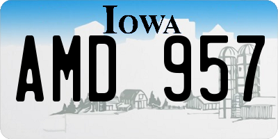 IA license plate AMD957