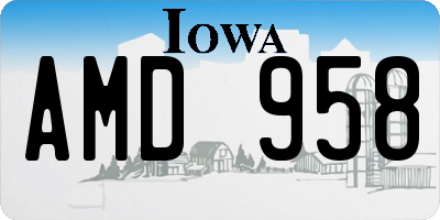 IA license plate AMD958