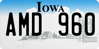 IA license plate AMD960