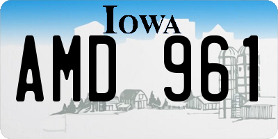 IA license plate AMD961