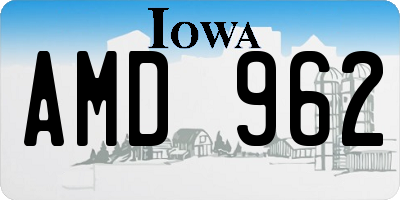 IA license plate AMD962