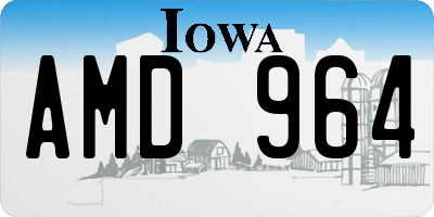 IA license plate AMD964