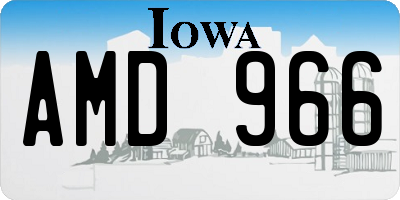 IA license plate AMD966